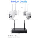 ESCAM WNK714 3.0 Million Pixels 4-channel HD Dome Camera NVR Wireless Monitoring Kit, UK Plug