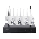 ESCAM WNK714 3.0 Million Pixels 4-channel HD Dome Camera NVR Wireless Monitoring Kit, EU Plug