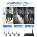 ESCAM WNK714 3.0 Million Pixels 4-channel HD Dome Camera NVR Wireless Monitoring Kit, EU Plug