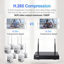 ESCAM WNK714 3.0 Million Pixels 4-channel HD Dome Camera NVR Wireless Monitoring Kit, EU Plug