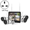 K8124-PE5520-P18 5.0 Million Pixels HD 12.5 inch Large Screen Wireless NVR Kit, UK Plug