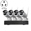 K8204-PE5322-S3 4CH 3.0 Million Pixels HD Wireless Camera NVR Kit, AU Plug