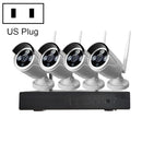 K8204-PE5322-S3 4CH 3.0 Million Pixels HD Wireless Camera NVR Kit, US Plug