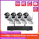 K8204-PE5322-S3 4CH 3.0 Million Pixels HD Wireless Camera NVR Kit, EU Plug