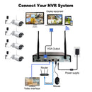 K8204-PE5322-S3 4CH 3.0 Million Pixels HD Wireless Camera NVR Kit, US Plug