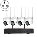 K8204-PE5323-Q6 3.0 Million Pixels HD Wireless Camera NVR Kit, UK Plug