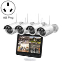 K8204-PE5322-S3 4CH 3.0 Million Pixels HD Wireless Camera NVR Kit with 12.5 inch Screen, AU Plug