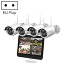 K8204-PE5322-S3 4CH 3.0 Million Pixels HD Wireless Camera NVR Kit with 12.5 inch Screen, EU Plug