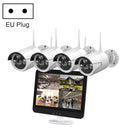 K8204-PE5322-S3 4CH 5.0 Million Pixels HD Wireless Camera NVR Kit with 12.5 inch Screen, EU Plug