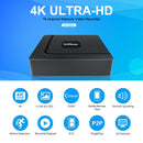 SriHome NVS003 4K Ultra HD 16 Channel Network Video Recorder, UK Plug