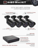 COTIER A4B5-Mini 4 Channel 720P 1.0 Mega Pixel 4 x Bullet AHD Cameras AHD DVR Kit, Support Night Vision / Motion Detection, IR Distance: 20m