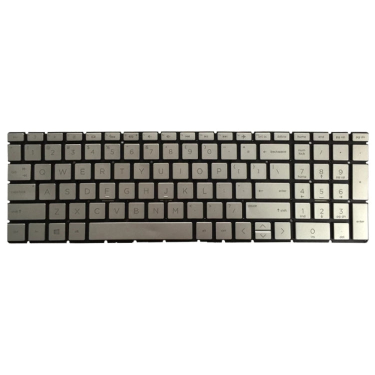 US Version Keyboard with Keyboard Backlight for HP 15-DA 15-DA0002DX 15-DA0008CA 15-DB 15-DB0003CA TPN-C135 TPN-C136 (Silver)
