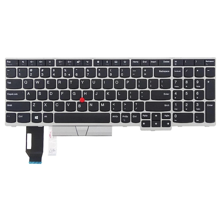 US Version Keyboard for Lenovo Thinkpad E580 E585 E590 E595 T590 P53S L580 L590 P52 P72 P53 P73 (Silver)