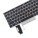 US Version Keyboard for Lenovo Thinkpad E580 E585 E590 E595 T590 P53S L580 L590 P52 P72 P53 P73 (Silver)