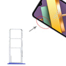 SIM Card Tray + SIM Card Tray + Micro SD Card Tray for LG K22 LMK200Z LMK200E LMK200B LM-K200 (Blue)