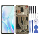 AMOLED Material LCD Screen and Digitizer Full Assembly With Frame for OnePlus 8 IN2013 2017 2010(Silver)