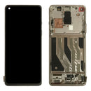 AMOLED Material LCD Screen and Digitizer Full Assembly With Frame for OnePlus 8 IN2013 2017 2010(Silver)