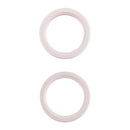 2 PCS Rear Camera Glass Lens Metal Outside Protector Hoop Ring for iPhone 13(White)
