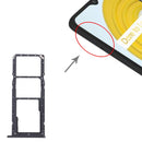 SIM Card Tray + SIM Card Tray + Micro SD Card Tray for OPPO Realme C21 / Realme C21Y RMX3201,RMX3261 (Black)