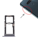 Nano SIM Card Tray + Nano SIM Card Tray / Micro SD Card Tray for LG G8S ThinQ LMG810, LM-G810, LMG810EAW (Black)