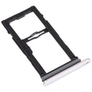 Nano SIM Card Tray + Nano SIM Card Tray / Micro SD Card Tray for LG G8S ThinQ LMG810, LM-G810, LMG810EAW (Silver)