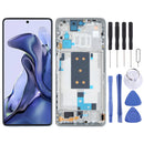 OLED Material Original LCD Screen and Digitizer Full Assembly with Frame for Xiaomi Mi 11T / 11T Pro (Silver)