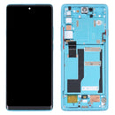 Original LCD Screen and Digitizer Full Assembly with Frame for TCL 20 Pro 5G T810H(Blue)