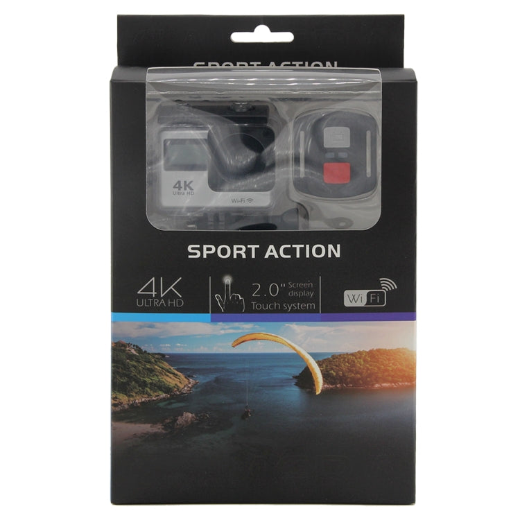 S300 HD 4K WiFi 12.0MP Sport Camera with Remote Control & 30m Waterproof Case, 2.0 inch LTPS Touch Screen + 0.66 inch Front Display, Generalplus 4248, 170 Degree A Wide Angle Lens(Silver)