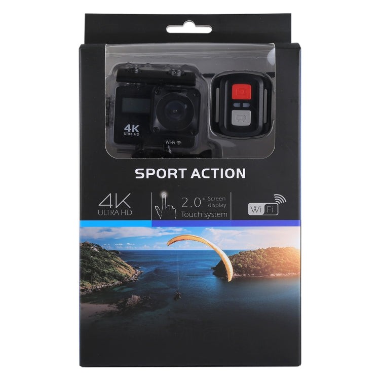 S300 HD 4K WiFi 12.0MP Sport Camera with Remote Control & 30m Waterproof Case, 2.0 inch LTPS Touch Screen + 0.66 inch Front Display, Generalplus 4248, 170 Degree A Wide Angle Lens(Black)
