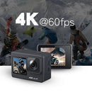 C1 Dual-Screen 2.0 inch + 1.3 inch Screen Anti-shake 4K WiFi Sport Action Camera Camcorder with Waterproof Housing Case, Allwinner V316, 170 Degrees Wide Angle (Black)
