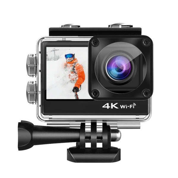 C1 Dual-Screen 2.0 inch + 1.3 inch Screen Anti-shake 4K WiFi Sport Action Camera Camcorder with Waterproof Housing Case, Allwinner V316, 170 Degrees Wide Angle (Black)