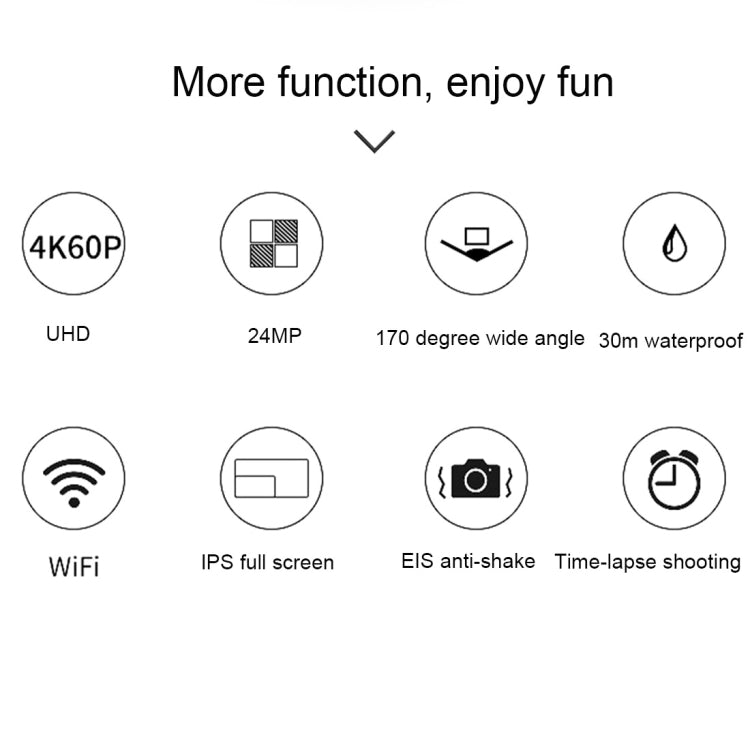 C1 Dual-Screen 2.0 inch + 1.3 inch Screen Anti-shake 4K WiFi Sport Action Camera Camcorder with Waterproof Housing Case, Allwinner V316, 170 Degrees Wide Angle (Black)