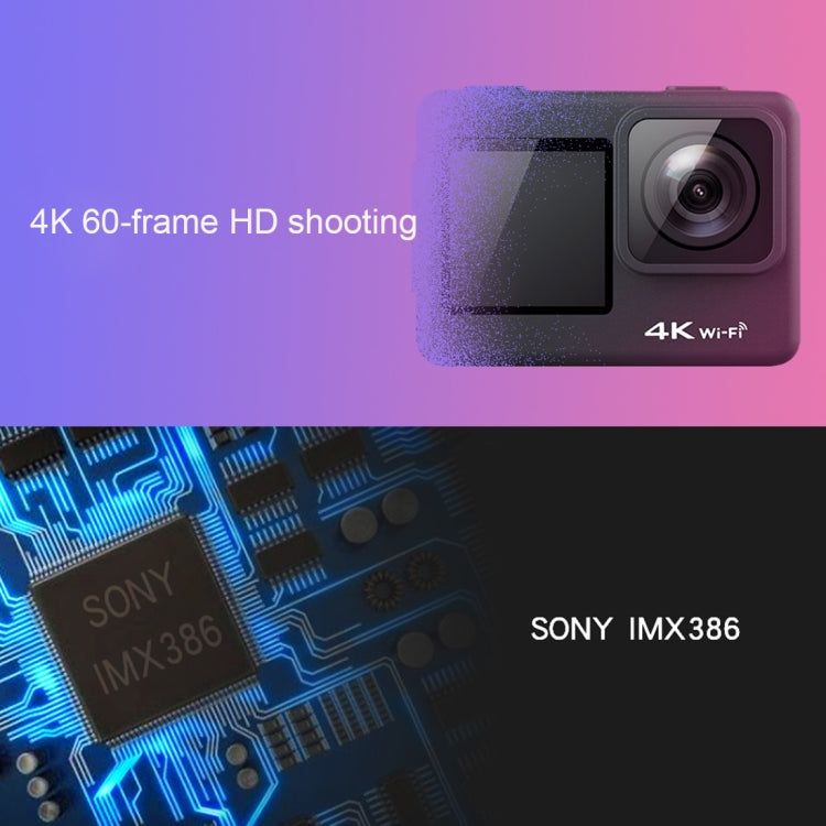C1 Dual-Screen 2.0 inch + 1.3 inch Screen Anti-shake 4K WiFi Sport Action Camera Camcorder with Waterproof Housing Case, Allwinner V316, 170 Degrees Wide Angle (Black)