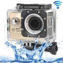 H16 1080P Portable WiFi Waterproof Sport Camera, 2.0 inch Screen, Generalplus 4248, 170 A+ Degrees Wide Angle Lens, Support TF Card(Gold)