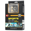 H16 1080P Portable WiFi Waterproof Sport Camera, 2.0 inch Screen, Generalplus 4248, 170 A+ Degrees Wide Angle Lens, Support TF Card(Gold)