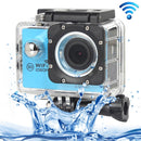 H16 1080P Portable WiFi Waterproof Sport Camera, 2.0 inch Screen, Generalplus 4248, 170 A+ Degrees Wide Angle Lens, Support TF Card(Blue)