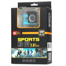 H16 1080P Portable WiFi Waterproof Sport Camera, 2.0 inch Screen, Generalplus 4248, 170 A+ Degrees Wide Angle Lens, Support TF Card(Blue)