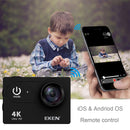 EKEN H9R Ultra HD 4K WiFi Sport Camera with Remote Control & Waterproof Case, Ambarella A12S75, 2.0 inch LCD Screen, 170 Degree Wide Angle 6G+1IR Lens(Black)
