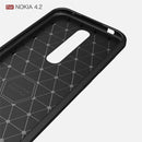 Brushed Texture Carbon Fiber TPU Case for Nokia 4.2(Navy Blue)