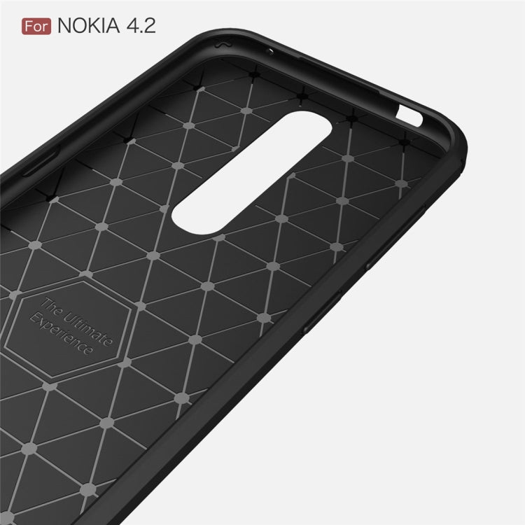 Brushed Texture Carbon Fiber TPU Case for Nokia 4.2(Navy Blue)