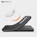 Brushed Texture Carbon Fiber TPU Case for Nokia 4.2(Red)