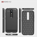 Brushed Texture Carbon Fiber TPU Case for Nokia 4.2(Red)