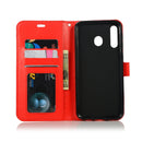 Crazy Horse Texture Horizontal Flip Leather Case with Holder & Card Slots & Wallet & Photo Frame for Galaxy A40(Red)