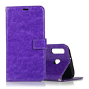 Crazy Horse Texture Horizontal Flip Leather Case with Holder & Card Slots & Wallet & Photo Frame for Galaxy A40(Purple)