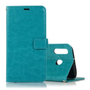 Crazy Horse Texture Horizontal Flip Leather Case with Holder & Card Slots & Wallet & Photo Frame for Galaxy A40(Blue)