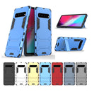 Shockproof PC + TPU Case for Galaxy S10 5G, with Holder(Navy Blue)