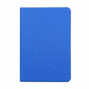 iPad Mini 1 / Mini 2 / Mini 3 Fabric Texture Horizontal Left and Right Open Solid Leather Case with Sleep Belt Bracket(Blue)