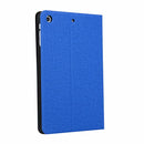 iPad Mini 1 / Mini 2 / Mini 3 Fabric Texture Horizontal Left and Right Open Solid Leather Case with Sleep Belt Bracket(Blue)