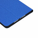 iPad Mini 1 / Mini 2 / Mini 3 Fabric Texture Horizontal Left and Right Open Solid Leather Case with Sleep Belt Bracket(Blue)