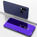Electroplating Mirror Horizontal Flip Leather Case for Huawei P30 Lite / Nova 4e, with Holder(Violet blue)